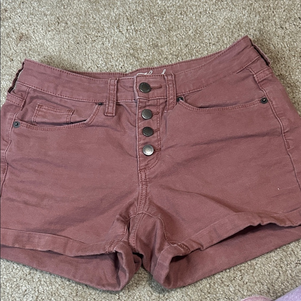 Universal Thread High Waist Mauve Shorts Button Fly Stretch Jean Shorts